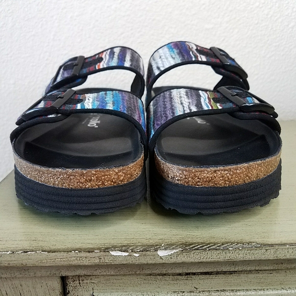 Birkenstock Papillio Arizona Platform Textile - Multi Turquoise - Picture 9 of 10